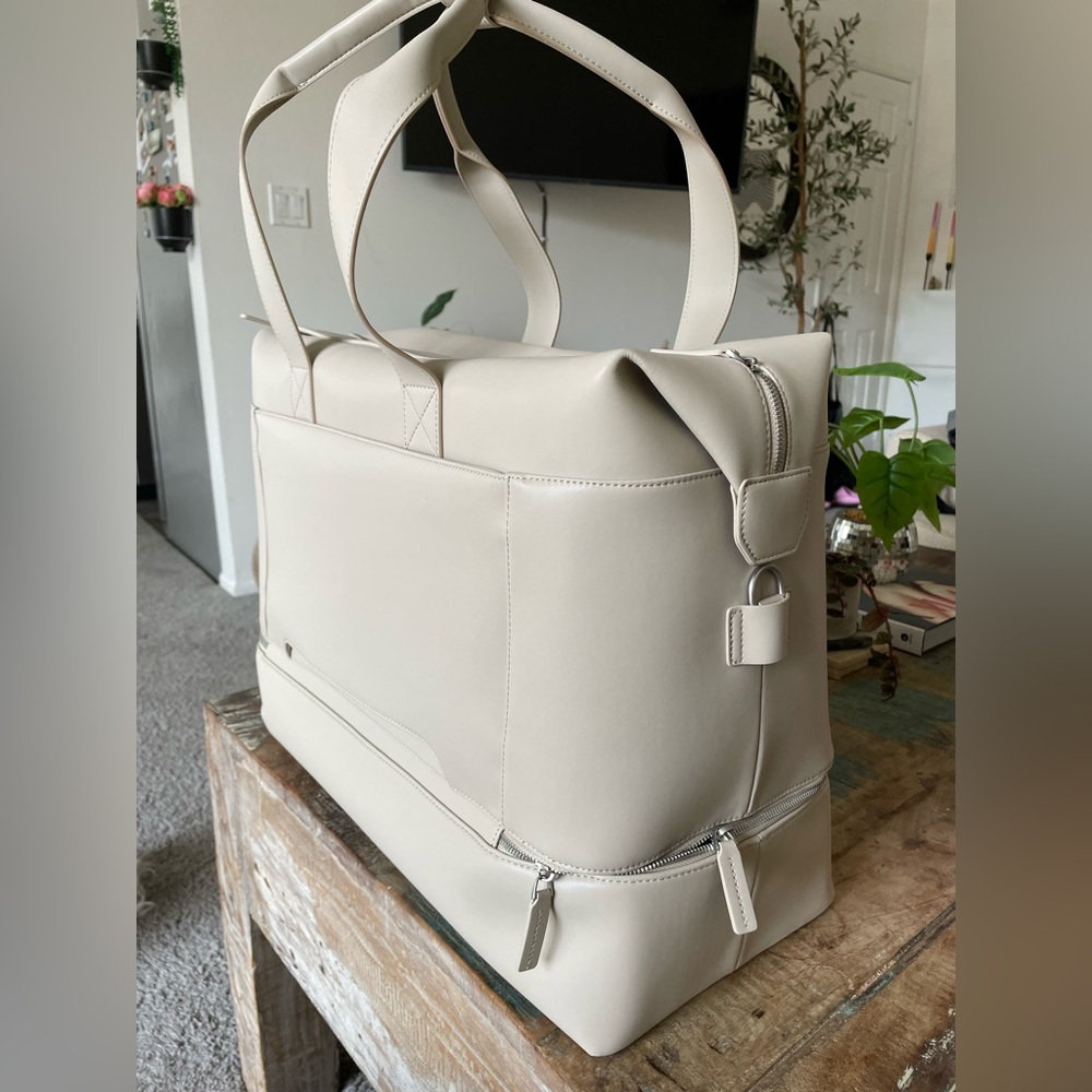 MONOS Metro Weekender Bag-Ivory Vegan Leather